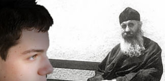 Ο Γέροντας Επιφάνιος Θεοδωρόπουλος συζητά με ένα φοιτητή της ιατρικής