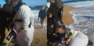 O αέρας παρέσυρε τον ιερέα : Απρόοπτο στον αγιασμό των υδάτων στην Κεφαλλονιά (video)