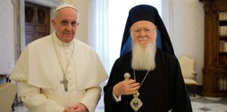 Οικουμενικός Πατριάρχης: ”Εργαζόμεθα με τον Πάπα και ευχόμεθα ταχεία ένωση των Εκκλησιών”