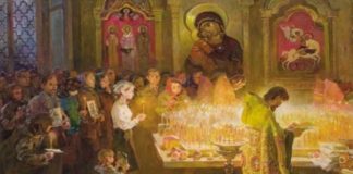 O Ἅγιος, στόν ὁποῖο ἔχει ἀφιερωθεῖ ὁ ναός, μένει στόν ναό αυτό σάν σέ δικό του σπίτι